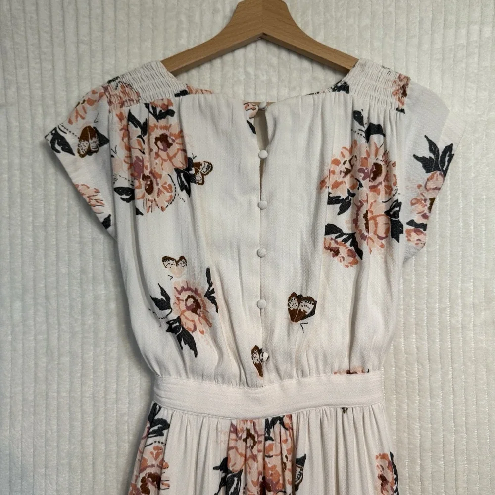 Free People All I Got Floral Maxi Dress in Ivory & Pink Size 2 Boho - Picture 8 of 15